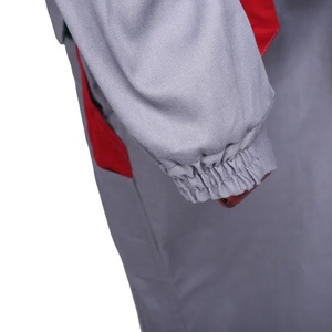 ชุดยูนิฟอร์มช่างแบบชิ้นเดียวสีตัดกันสำหรับงานอุตสาหกรรม ชุดคลุมทำงาน ชุดบอดี้สูทสีแดงเทา พร้อมเสื้อแจ็คเก็ตสำหรับทำงาน ขายส่งจากผู้ผลิต - Product Image 2