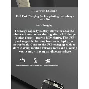 Rasoir rotatif électrique pour hommes, étanche IPX7, utilisation humide/sèche, charge rapide, 2 rasoirs de rechange sans fil avec écran LCD - Product Image 2