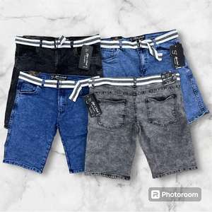 100 Percent Cotton <b>Mens</b> <b>Denim</b> Jeans <b>Shorts</b> Slim Fit Breathable Casual Style Mid Length Solid Color OEM ODM Customized Supplier - Product Image 1