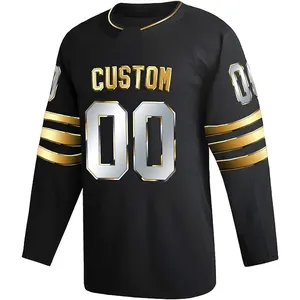 Chất Lượng Cao Tùy Chỉnh Thực hiện Ice Hockey Jersey Thêu In Ấn Rắn Màu Sắc Thể Thao Thiết Kế Riêng Bạn Hockey Đồng Phục