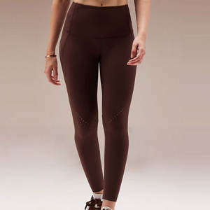 New Arrival Women's High Quality Elastic Waist Yoga <b>Leggings</b> with Solid Pattern Latest Design - Product Image 4