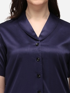 ชุดนอนผ้าซาตินสำหรับผู้หญิงชุดนอนแขนสั้นแขนสั้นไซส์ใหญ่พิเศษพิมพ์ลายชุดนอนใส่อยู่บ้านขนาด5XL - Product Image 6