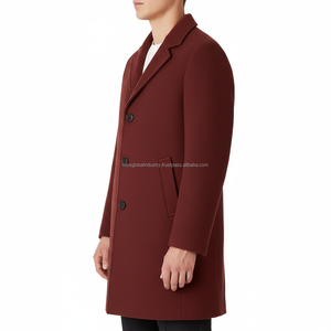 Collection de manteaux en laine pour hommes sur mesure, motifs bordeaux | Fabricant OEM et sous marque privée - Product Image 6