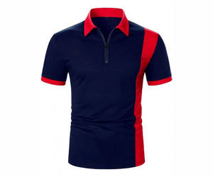 Fermeture éclair pour chemises à manches courtes, tissu jersey respirant, motif uni brodé, impression par décharge, style streetwear - Product Image 4