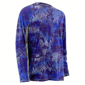 Camiseta Deportiva de Manga Corta para Hombre, Negra y Verde, con Estampado por Transferencia de Calor, Spandex/Poliéster, Secado Rápido, Antibacteriana, Transpirable, para Pesca - Product Image 2