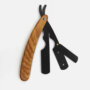 Logo OEM Manche en bois Barbier Barbe Rasage Rasoir droit - Product Image 2