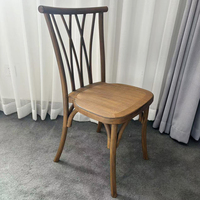 Chaise empilable en résine de châtaigne et saule, durable, style ferme, pour mariages, banquets, événements extérieurs et fêtes - Vente en gros