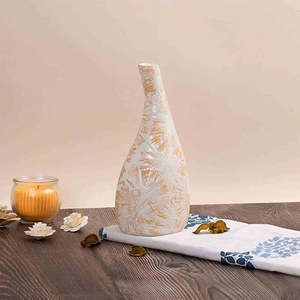 Jarrón de Cerámica Artesanal Moderno y Minimalista, Color Beige Claro, Diseño de Globo de Lujo para Decoración del Hogar, Regalo de Inauguración - Product Image 4