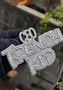 Totalmente Iced Trench Kid VVS Lab Grown Colgante Pass Diamond Test Icy Hip Hop Jewelry Solid Back Custom Pendant - Product Image 3