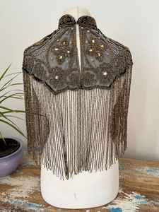 Elegante capa burlesca hebras con cuentas lentejuelas recto sujeta el cuello para el traje festivo del Club perlas naturales hermosas del Festival - Product Image 4