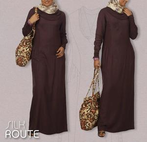 Decent Look Mehroon Colour <b>Plain</b> <b>Abaya</b> for Muslim Womens Dressing - Product Image 1