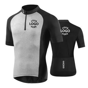 Maillot de cyclisme d'extérieur en gros pour hommes, personnalisé, manches courtes, avec votre logo, séchage rapide, respirant, chemise longue, nom d'équipe OEM, 100% coton - Product Image 4