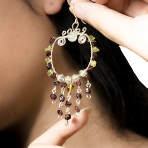 beGems Wholesale <b>Twisted</b> Vine Turquoise <b>Earrings</b> for Women Bohemian Handmade Nature Jewelry Fashion Accessory from Vietnam - Product Image 2