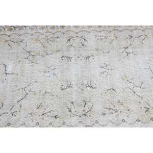 Tapis vintage, tapis turc 3,8x6,6 pieds, tapis en laine camouflage blanc - Product Image 5