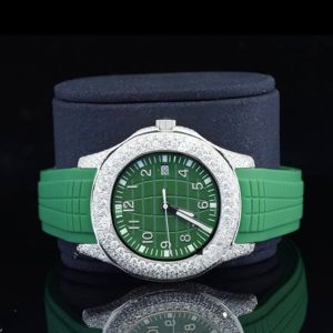 Reloj de Pulsera Unisex de Acero Inoxidable con Diamantes de Moissanita Verdes, Automático, Resistente al Agua, con Esfera de Cristal y Acabado VVS - Product Image 4