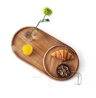 Plateau de service en bois d'acacia et de manguier écologique avec support en fer, design moderne, fait main, MOQ 100 pièces