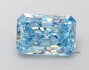 Diamant de laboratoire VS Clarity 5,5 carats, bleu vif fantaisie, taille radiant, certifié IGI, diamant non monté pour boucles d'oreilles - Product Image 1