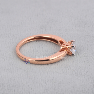 0,50 CT laboratorio crecido corte redondo VVS claridad 925 plata esterlina solitario anillo de compromiso de boda para mujeres pase probador de diamantes - Product Image 4