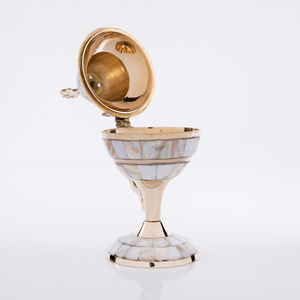 Quemador de incienso decorativo para el hogar de nuevo diseño antiguo quemador de latón cristiano HECHO DE Metal con soporte de incienso de nácar - Product Image 6