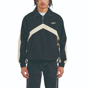 Ensemble de survêtement pour homme de haute qualité, veste à manches longues à demi-zip, col montant, pantalon droit, 100% coton polaire, vêtements de sport d'hiver - Product Image 3