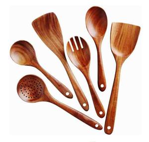 <b>Wooden</b> <b>Utensils</b> Cooking Set <b>WOODEN</b> SALAD SERVER SET OF 2 HAND MADE UNIQUE KITCHENWARE ITEM HANDICRAFRT - Product Image 1