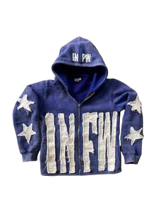 <b>Men's</b> Customizable Logo Print Embroidered V-neck <b>Sleeveless</b> Pullover <b>Hoodie</b> Winter Cotton Fleece Washed Distressed Oversized - Product Image 5