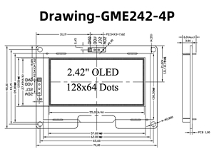 Mô-đun hiển thị OLED 2.42 inch 128x64 ssd1309 trắng/xanh/vàng/xanh 4 chân giao diện I2C - Product Image 4