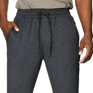 Hot Sale Men's High Waist Cotton Jogging Pants Breathable Straight Long <b>Trouser</b> Pant Casual Solid Color Nonwoven Weaving - Product Image 5