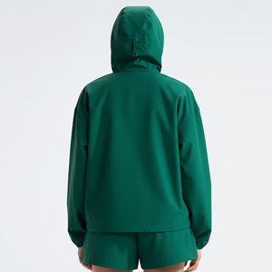 Ensemble court coupe droite couleur unie avec col montant en dentelle pour femme, coupe-vent, imperméable, écologique, vêtement décontracté, fabrication sur mesure OEM/ODM - Product Image 5
