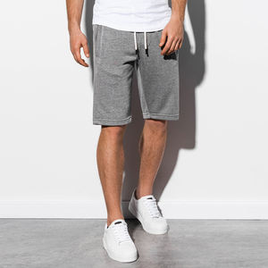 Pantalones cortos de chándal para hombre de 100% algodón con logotipo personalizado, dobladillo crudo, corte rasgado, cintura media, estilo informal, ropa de calle de Hip Hop sólida con cordón - Product Image 3