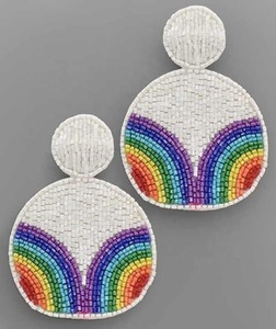 Boucles d'oreilles en perles de rocaille au crochet multicolores faites à la main pour femmes Mode Noël Broderie artificielle Artisanat - Product Image 6