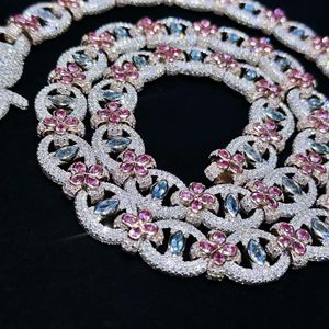 18mm Miami Cuban Chain <b>Iced</b> Out 925 Silver Wedding Men's & Women's Gift Box Charm 22 Inch - Product Image 1