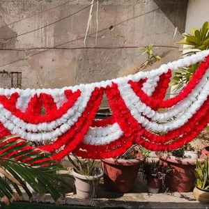 Toran Personalizado de Doble Capa con Diseño de Caléndula, Hecho a Mano, para Decoración Navideña, Mangalsnanam, Inauguración de Casa, Decoración Mehandi y Jaggo - Product Image 1
