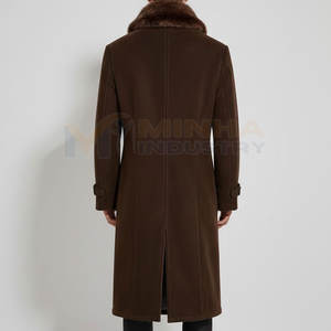 เสื้อโค้ทยาวผู้ชายขายดี ผ้าขนสัตว์ผสมโพลีเอสเตอร์ อุ่นสบาย แฟชั่นทางการ - Product Image 3