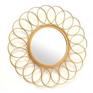 Vintage Inspired <b>Gold</b> Iron Frame Wall <b>Mirror</b> Enhances Ambiance in Any Room for Decorative Use - Product Image 5