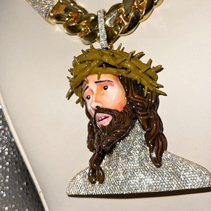 Colgante de diamante de moissanita de Jesús personalizado de alta calidad, colgante de plata de Hip Hop, colgante de diamante de Ley 925 - Product Image 3