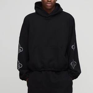 Logo imprimé personnalisé noir en gros à la mode pour les survêtements pour hommes survêtements Vintage très exigeants pour l'hiver respirant personnalisé - Product Image 3