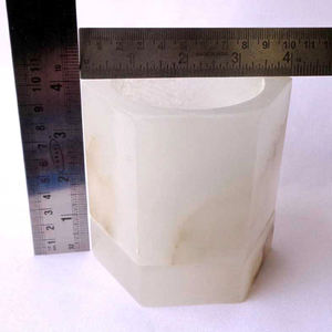 Soporte de vela de mármol de alabastro respetuoso con el medio ambiente hecho a mano, último diseño disponible en varios tamaños, estilos, soportes de piedra a precio por mayor - Product Image 3