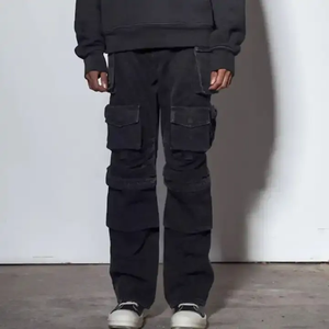 2024 OEM personnalisé hommes grande taille toile pantalon de survêtement décontracté Streetwear survêtement pantalon léger grande taille Cargo pantalon - Product Image 2