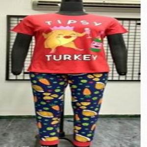 Mejor precio personalizado impreso de punto largo pijama conjunto de fábrica al por mayor de La India fabricante camiseta pantalón conjunto - Product Image 1