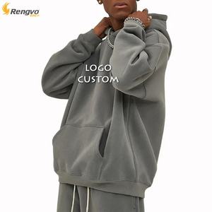 Sweat à capuche épais décontracté pour homme, 350g, style streetwear hip-hop, anti-rétrécissement, couleur unie, coupe classique, personnalisable, pour l'hiver - Product Image 6