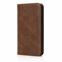 Étui portefeuille en cuir avec emplacements pour cartes pour iPhone 16, portefeuille pratique pour transporter 3 cartes et de l'argent liquide avec un fermoir magnétique