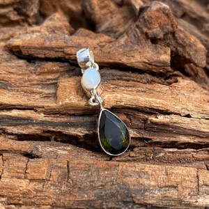 Pendentif opale naturelle fait main, collier en argent sterling 925, bijoux pour femme, cadeau - Product Image 3