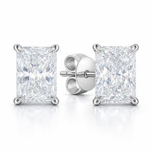 Boucles d'oreilles halo cachées taille radiant, couleur D, clarté VS1, certifiées IGI, 2,00 carats de diamants au total. - Product Image 1