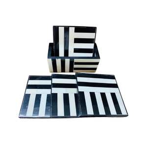 Premium Quality Bone Inlay Handcrafted Square Bohemian Style Eco-Friendly Coaster Smooth Finish Designed Elegant <b>Tabletop</b> - Product Image 3