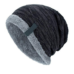 Gorros bordados personalizados a rayas para hombres y mujeres, gorros de calavera de invierno de calidad del fabricante - Product Image 1