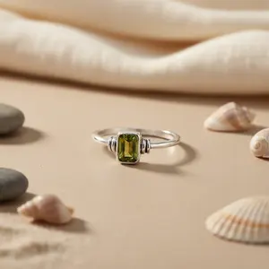 Anillo de Plata 925 con Peridoto para Mujer, Oro Rosa de 18K con Baño de Rodio en Oro de 10K, Joyería Fina con Piedras Preciosas - Product Image 3