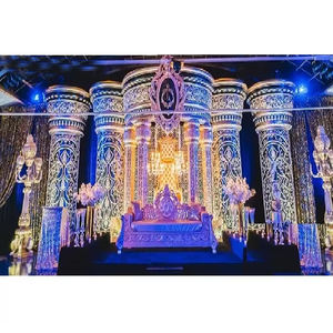 Gran boda Recepción Ceremonia Corona Escenario Big Fat Asiático Boda Recepción Escenario Boda canadiense Tema Escenario de compromiso - Product Image 1