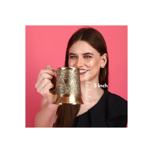 Top Quality Brass <b>Mug</b> Set | Royal Handmade Decorative Tankard | Vintage Medieval Style Table Decor for Home & Gifting Use - Product Image 6