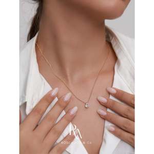 Collana con Pendente a Goccia e Zircone a Forma di Pera Placcata in Oro 18K con Diamanti Trasparenti, Regalo alla Moda per Lei - Product Image 3